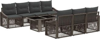 vidaXL Conjunto De Sof&aacute;s De Jard&iacute;n 8 Uds. Gris Y Gris Oscuro Vidaxl