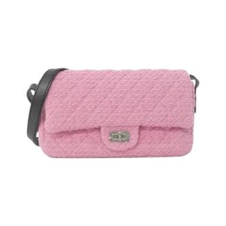 Chanel Pre-owned Vintage Tweed Schoudertas - Dames - Pre-owned - Roze - Maat: ONE Size Tweed