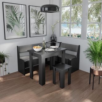 Vicco Mesa De Comedor Con Silla Roman, Negro, 90 X 60 Cm