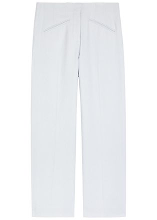 Veronica Beard Cassidee Wide-leg Twill Trousers - Light Blue - 12 (UK16 / XL)