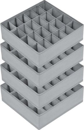 No Brand 4 Cajas Plegables De 24 Compartimentos Para Calcetines Y Ropa Interior (divisores De Cajones Plegables, Organizadores De Cajones, Cajas De Tela Para G