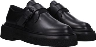 Max Mara Womens Black Leather Oxfords And Derbies Shoe