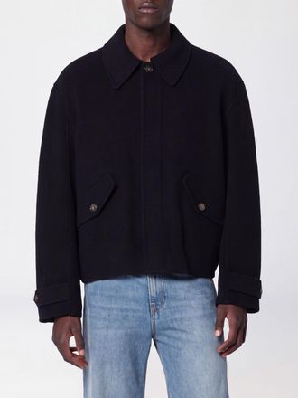 S&eacute;fr Short Single-Breasted Wool Coat with Buckled Cuffs