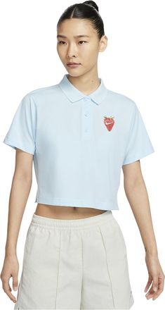 Nike (WMNS) Nike Graphic Polo Shirt Blue Red HQ1199-474