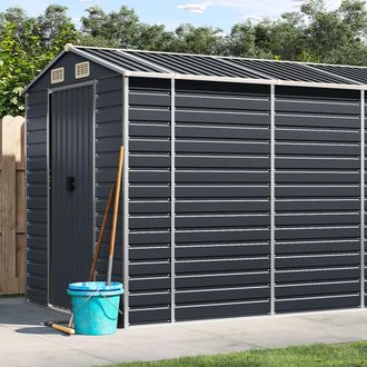 vidaXL Cobertizo De Jard&iacute;n Acero Galvanizado Antracita 191x980x198 Cm Vidaxl