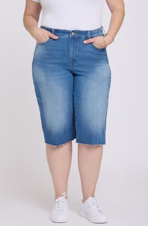 NYDJ Kristie 80s Raw Hem Denim Bermuda Shorts in Pacifica at Nordstrom, Size 22W