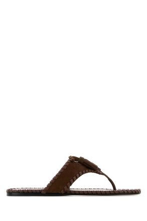 Prada Brown Solid INFRADITO Sandals