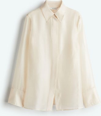 H&M Transparente taillierte Bluse - White