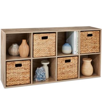 Best Choice Products 8-Cube Bookshelf, 13.5in Display Storage System, Organizer w/ Removable Back Panels
