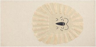 Beliani Beliani - Alfombra De Algod&oacute;n Beige Negro 80 X 150 Cm Hecho A Mano Le&oacute;n Balari