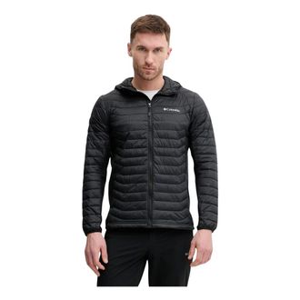 Columbia Powder Pass Hybrid Hooded Puffer Jacket - Heren - Ski Jassen - Zwart - XL - Polyester - Fitness