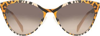 Italia Independent II 0022 ZEB.041 Womens Sunglasses Orange Size 55