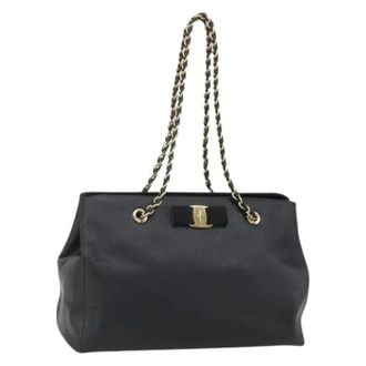Ferragamo Pre-owned Shoulder Bag - Dames - Pre-owned - Zwart - Maat: ONE Size Leer