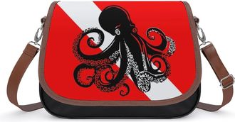 Generic Octopus Dive Flag Fashion Womens Crossbody Bags Novelty Handbag Shoulder Bag Purse