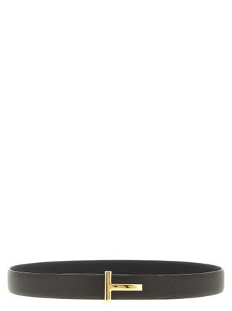 Tom Ford Dark Brown Hammered Reversible Textured Belt