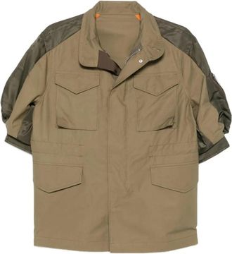 sacai Cotton Weather Jacket - Dames - Zomerjassen - Groen - S - Katoen - Jassen