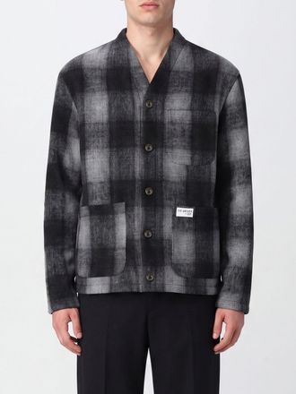Fay Cardigan in lana vergine con motivo tartan e scollo a V