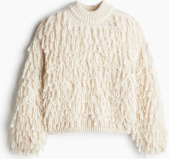 H&M Pullover mit Garnschlingen - Hellbeige