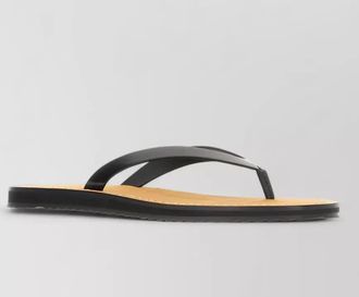 The Row leather city thong sandals flat sole
