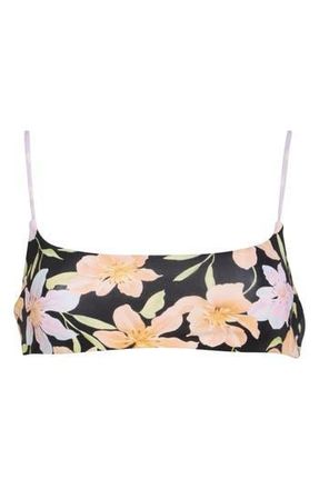 Billabong Twin Sol Reversible Jaclyn Crop Bikini Top in Black Multi at Nordstrom Rack, Size X-Large