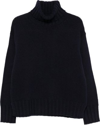Jucca Chunky Knit Wool Turtleneck Sweater with High Ribbed Collar