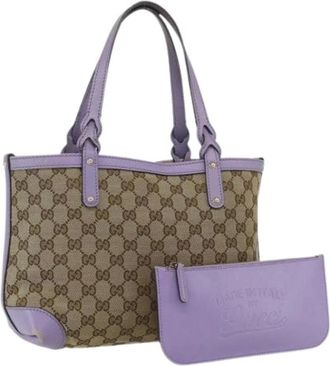 Gucci Pre-owned Handbags, female, Brown, Size: ONE SIZE Pre-owned Vintage Canvas Handbag