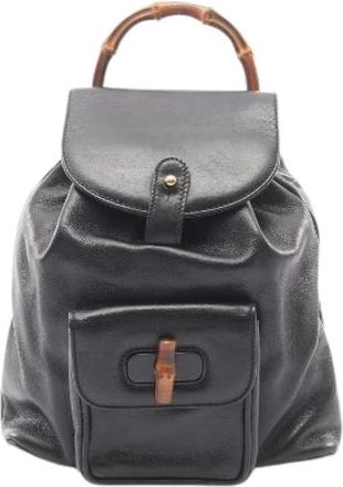Gucci Pre-owned Backpacks, female, Black, Size: ONE SIZE Pre-owned Bamboo Backpack