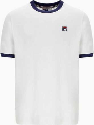 Fila Mens Fila Marconi T-Shirt White/Fila Navy - Size: 42