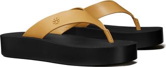 Tory Burch Platform Flip Flop in Ginger Shortbread /Black at Nordstrom, Size 10