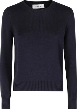 Gran Sasso Trui met ronde hals - Dames - Ronde hals truien - Blauw - 2XS - Wol - Truien & Vesten