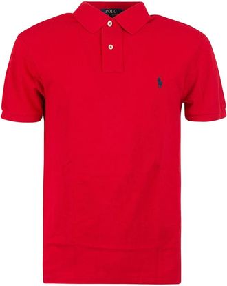 Ralph Lauren Rode Gebreide Polo Shirt - Heren - Polos - Rood - S - Katoen - Tops