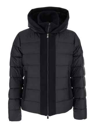 Tatras liko Black Down Jacket With Drawstring Hood And Logo Patch On The Side In Tech Fabric Man