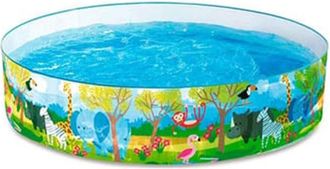 Trade Shop Trade Shop - Piscina Rotonda Gonfiabile 183x38 Cm Decorazione Safari Bambini Giardino Estate