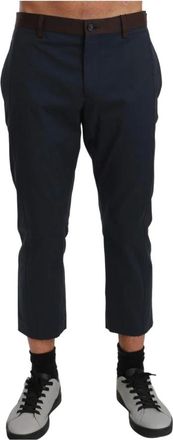 Dolce & Gabbana Gestreepte Cropped Broek - Heren - Broeken - Bruin - Maat: XL Katoen