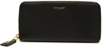 Saint Laurent Black Leather Long Wallet (Bi-Fold) (Pre-Owned)