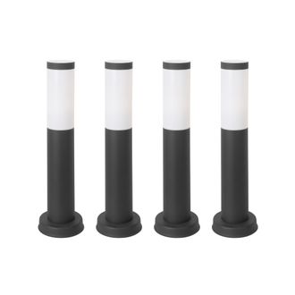 Forlight Forlight Koral (4uds) Baliza Exterior Para Jard&iacute;n Resistente Al Agua Ip55. Poste De Luz Para Sendero Y Camino. L&aacute;mpara Bolardo De Acero Inoxidable Gri