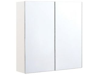 Beliani Armario con espejo de pared para ba&ntilde;o 60 cm 60 cm Blanco