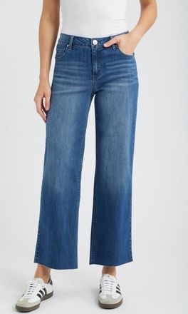 1822 Denim Slim Mid Rise Wide Leg Jeans in Olive at Nordstrom, Size 32