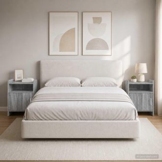 vidaXL Vidaxl Comodini 2 Pz Sonoma Grigio 40 X 36 X 60 Cm