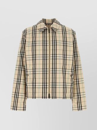 Burberry embroidered cotton jacket with collared design