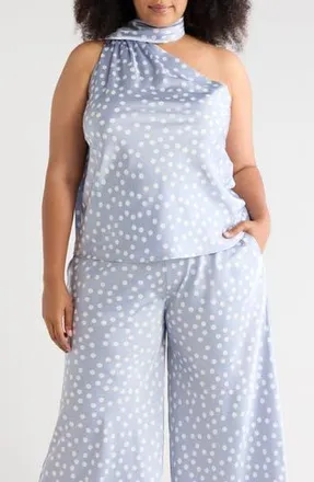 Renee C Scarf Neck One-Shoulder Top in Steel Blue at Nordstrom Rack, Size 3X
