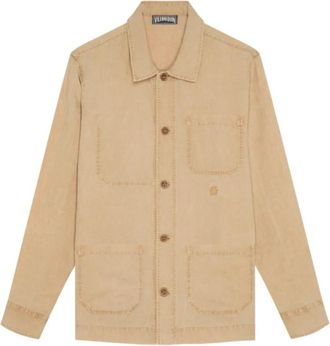 Vilebrequin Corentin Overshirt - Heren - Zomerjassen - Bruin - 2XL - Linnen - Jassen