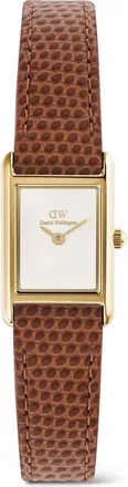 Daniel Wellington Bound Mini Tank Leather Strap Watch, 17mm x 26mm in Gold-Tone/tan at Nordstrom