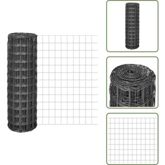 vidaXL The Living Store Recinzione Euro in Acciaio 25x1,2 m Grigia - Recinzione in acciaio