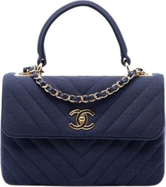 Chanel Pre-owned Trendy CC Satchel - Dames - Vintage Handtas - Blauw - ONE Size - Vintage