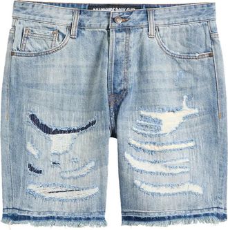 Billionaire Boys Club Shorts denim con effetto vissuto - Blu