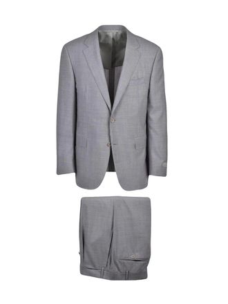 Canali Grey Sartorial Wool Men Suit