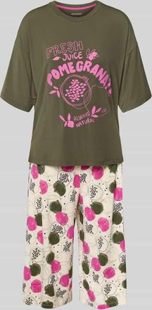 Schiesser Pyjama aus Modal-Elasthan-Mix im Allover-Look in Oliv, Gr&ouml;&szlig;e 36