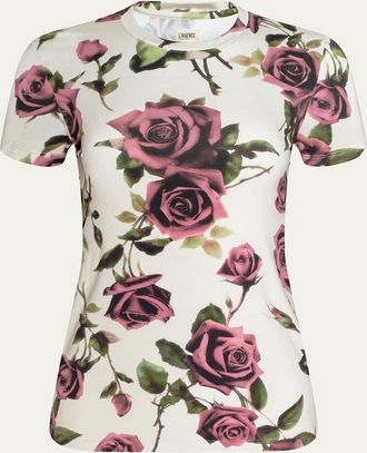 L'agence Ressi Short-Sleeve Rose Tee