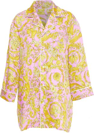 Versace silk Signature Barocco Baroque g print pajama shirt